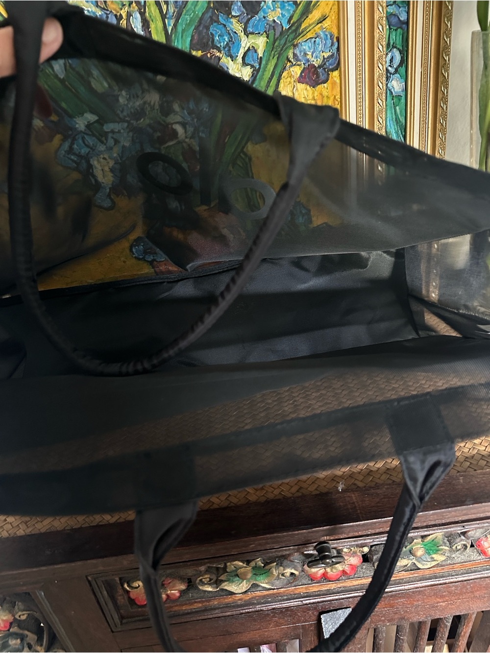 Alo yoga Black transparent Mesh Tote Bag - Picture 4 of 6
